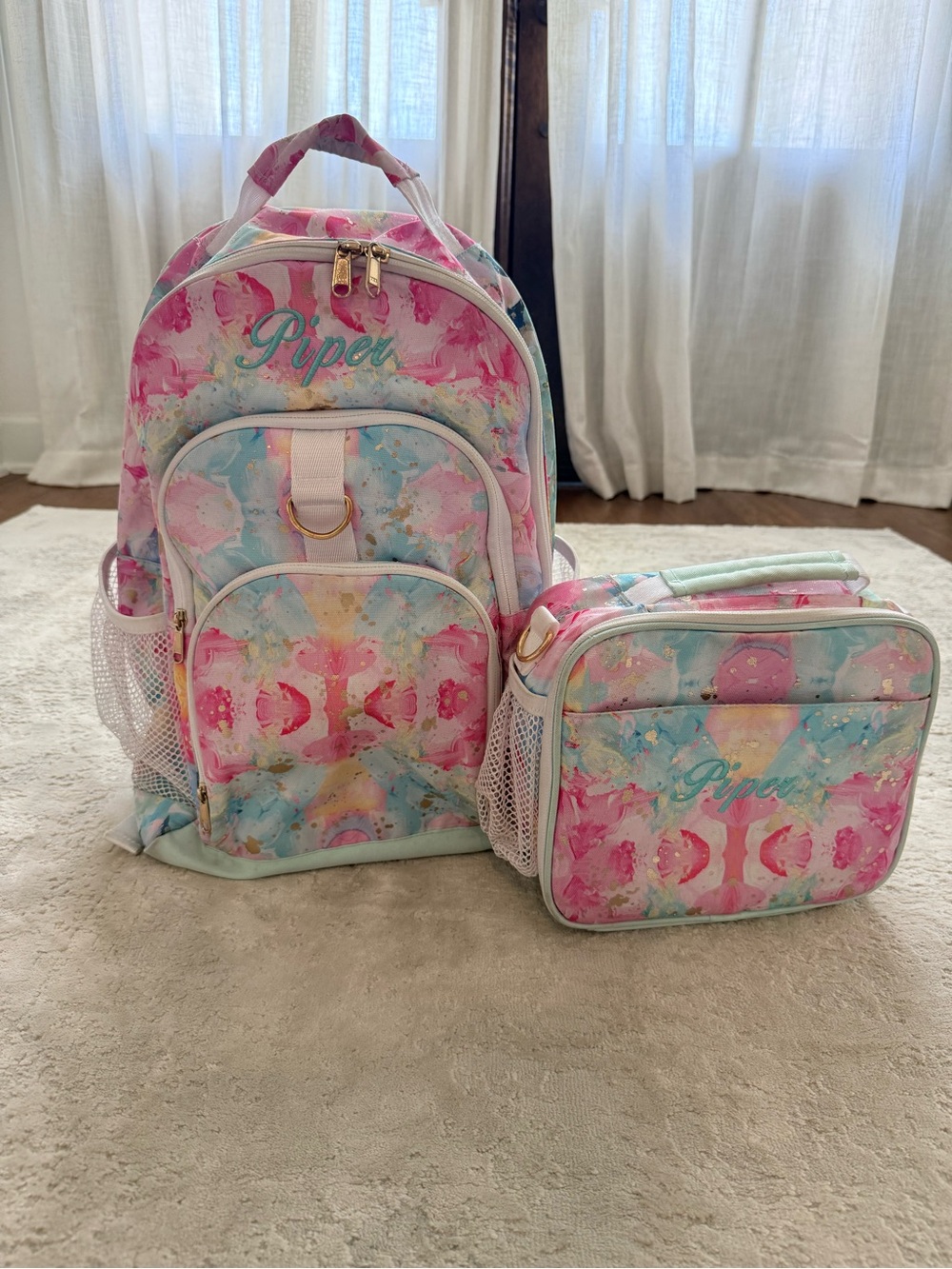 Pottery Barn Kids' Pink Pastel Backpack & Lunch Bag Set